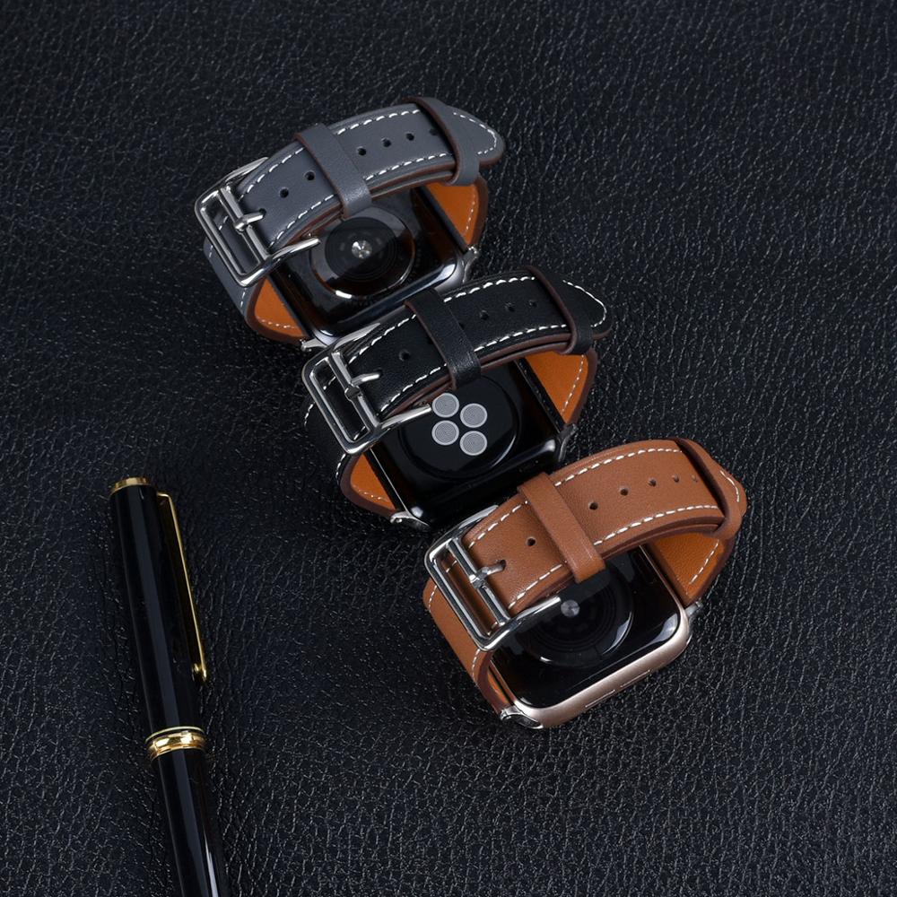 High quality Leather loop Band for iWatch 40mm 44mm Sports Strap