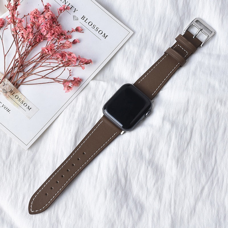 High quality Leather loop Band for iWatch 40mm 44mm Sports Strap