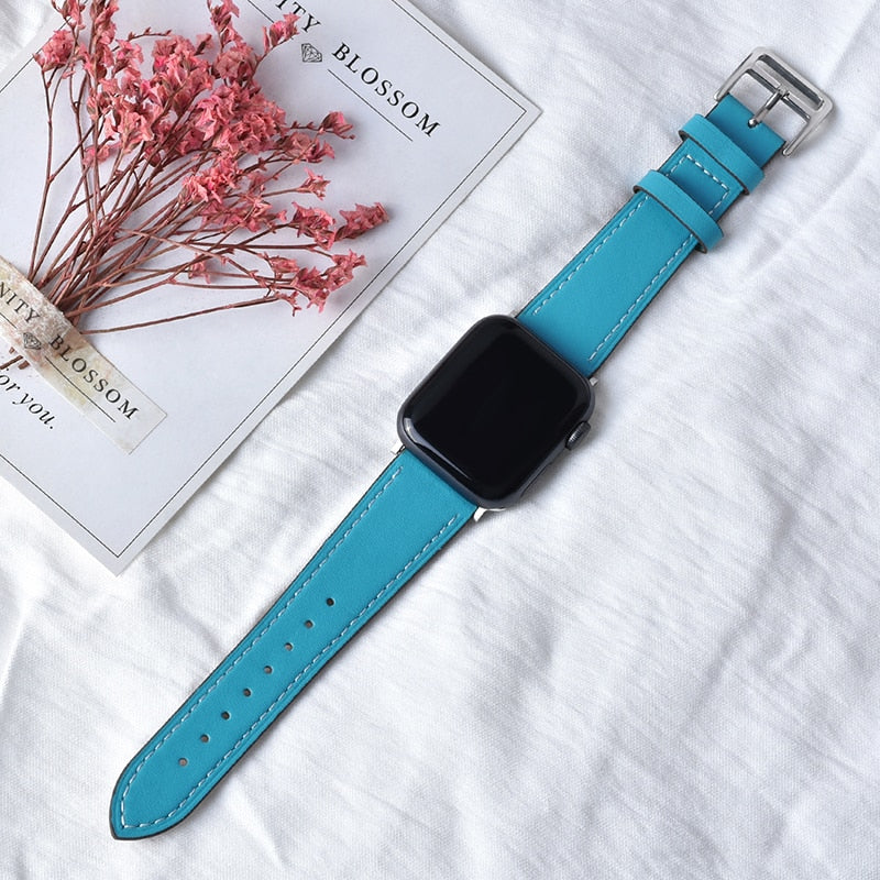 High quality Leather loop Band for iWatch 40mm 44mm Sports Strap