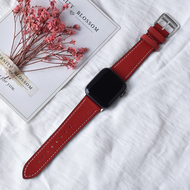 High quality Leather loop Band for iWatch 40mm 44mm Sports Strap