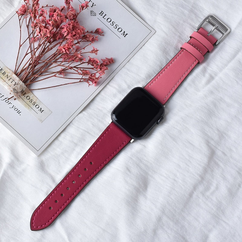 High quality Leather loop Band for iWatch 40mm 44mm Sports Strap