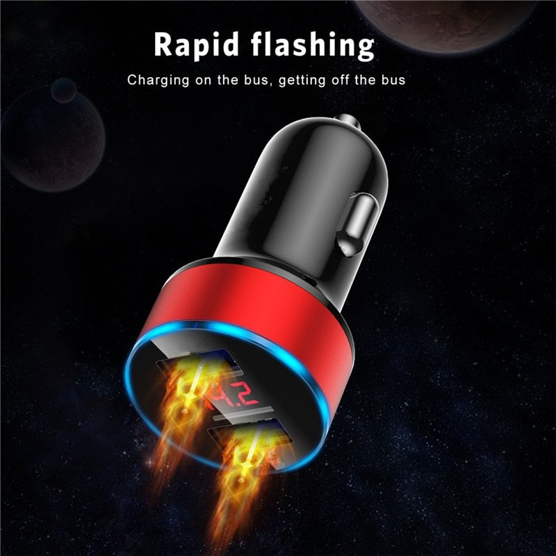 Car Charger Dual USB QC 3.0 LED